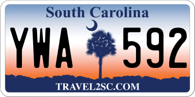 SC license plate YWA592