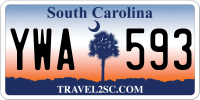 SC license plate YWA593
