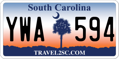 SC license plate YWA594