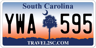 SC license plate YWA595