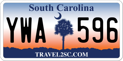 SC license plate YWA596