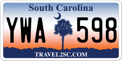 SC license plate YWA598