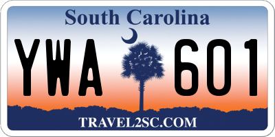SC license plate YWA601