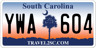 SC license plate YWA604