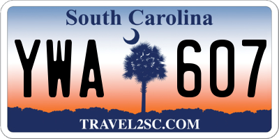 SC license plate YWA607