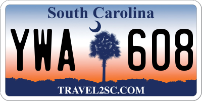SC license plate YWA608