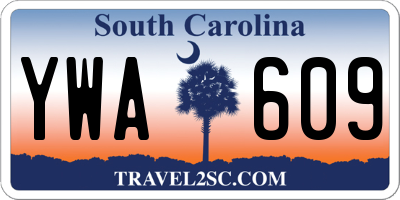 SC license plate YWA609