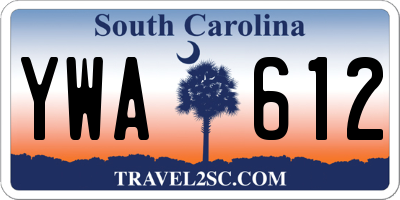 SC license plate YWA612
