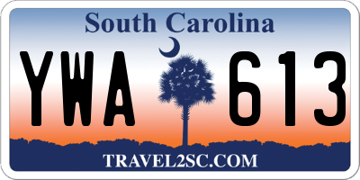 SC license plate YWA613