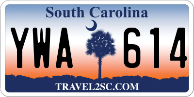 SC license plate YWA614