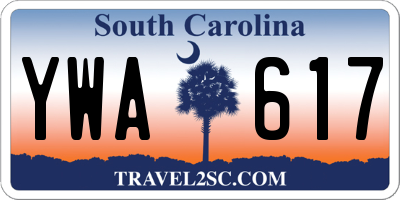 SC license plate YWA617