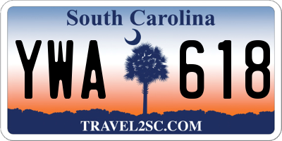 SC license plate YWA618