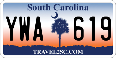 SC license plate YWA619