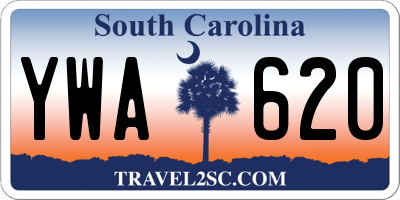 SC license plate YWA620