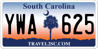 SC license plate YWA625