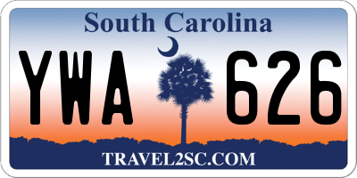 SC license plate YWA626