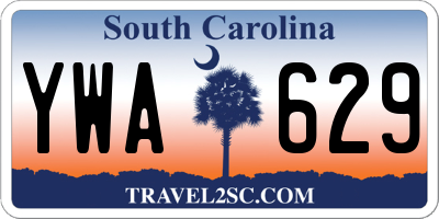 SC license plate YWA629