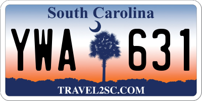 SC license plate YWA631
