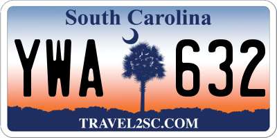 SC license plate YWA632