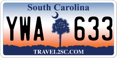 SC license plate YWA633