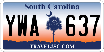 SC license plate YWA637
