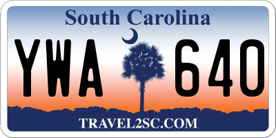 SC license plate YWA640