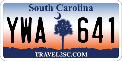 SC license plate YWA641