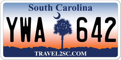 SC license plate YWA642