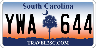 SC license plate YWA644