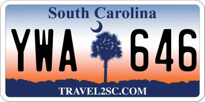 SC license plate YWA646