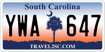 SC license plate YWA647