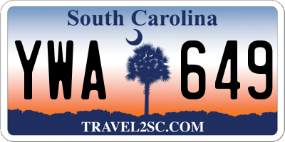 SC license plate YWA649