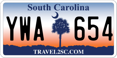 SC license plate YWA654