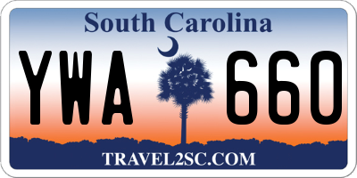 SC license plate YWA660