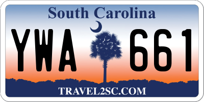 SC license plate YWA661