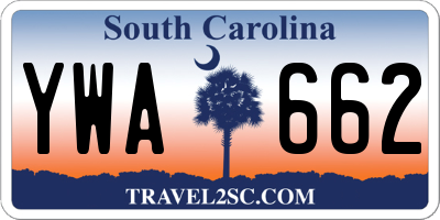 SC license plate YWA662