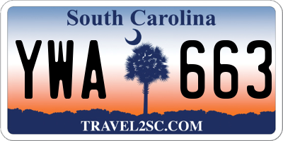 SC license plate YWA663