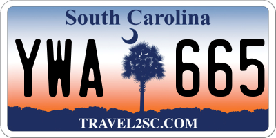 SC license plate YWA665