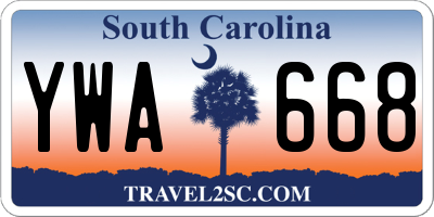 SC license plate YWA668