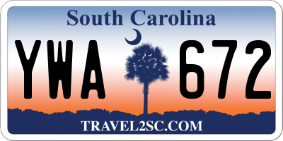 SC license plate YWA672