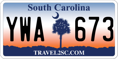 SC license plate YWA673