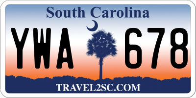 SC license plate YWA678