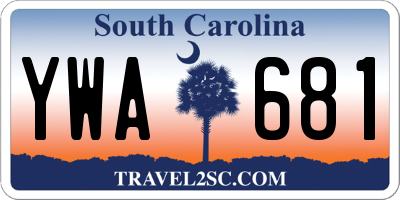 SC license plate YWA681