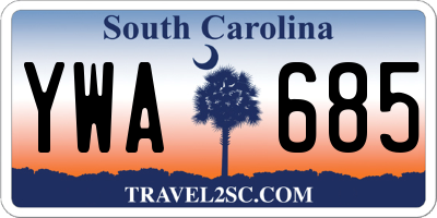 SC license plate YWA685