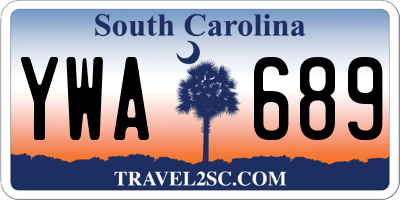 SC license plate YWA689