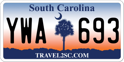 SC license plate YWA693
