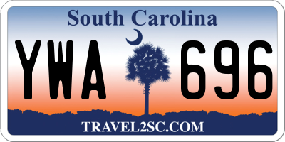 SC license plate YWA696