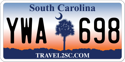 SC license plate YWA698
