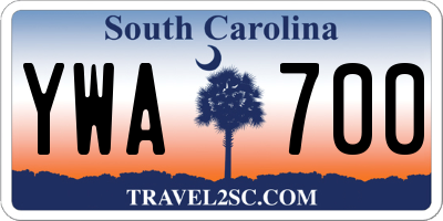 SC license plate YWA700