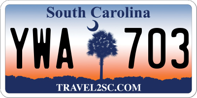 SC license plate YWA703